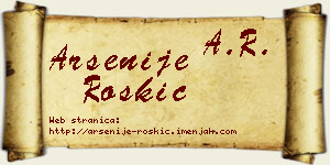 Arsenije Roškić vizit kartica